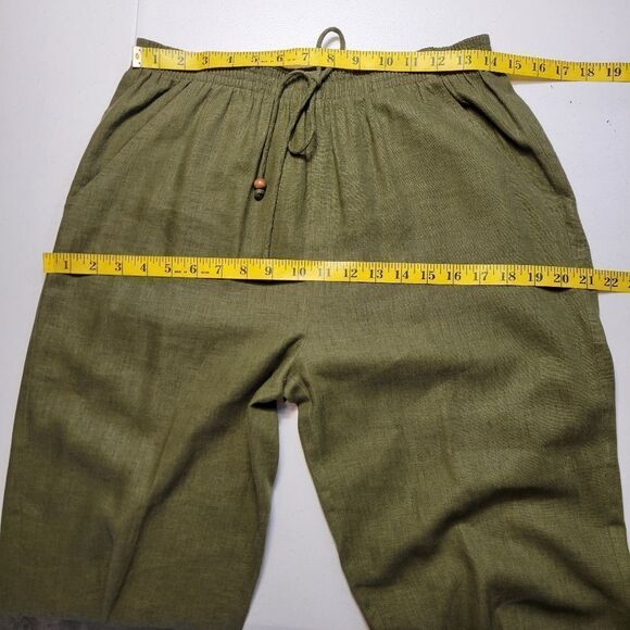 Stonebridge Vintage Green Linen Animal Print Safari Matching Set Blouse Trousers - Picture 13 of 15